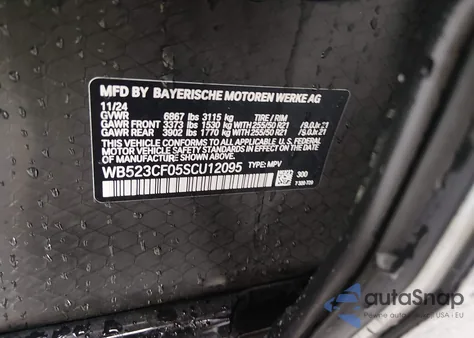 2025 BMW Ix xDrive50 from USA, damaged, VIN WB523CF05SCU12095